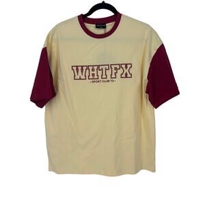 NWT White Fox Fearlessly Flying Oversized Tee size Small baseball raglan